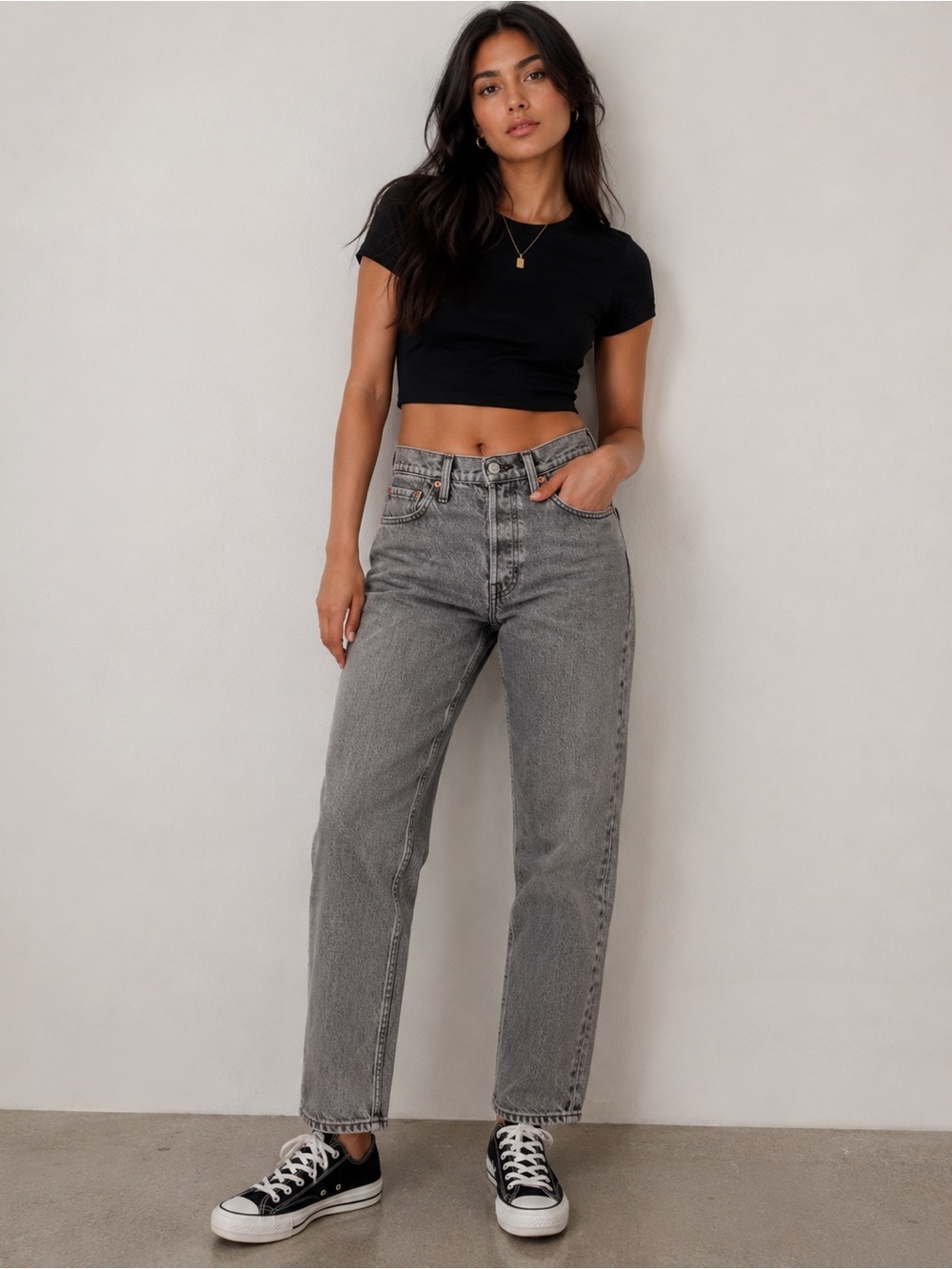 Levi’s 501 Original Fit Gray Wash Straight Leg Jeans Women’s W26 L30